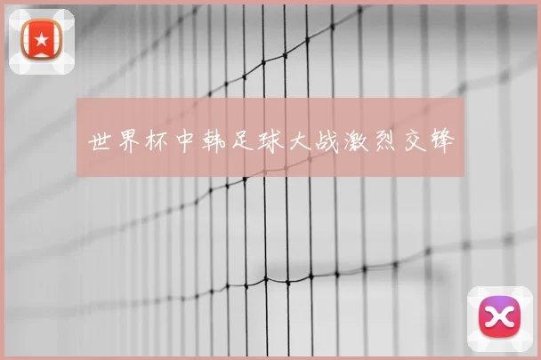世界杯中韩足球大战激烈交锋