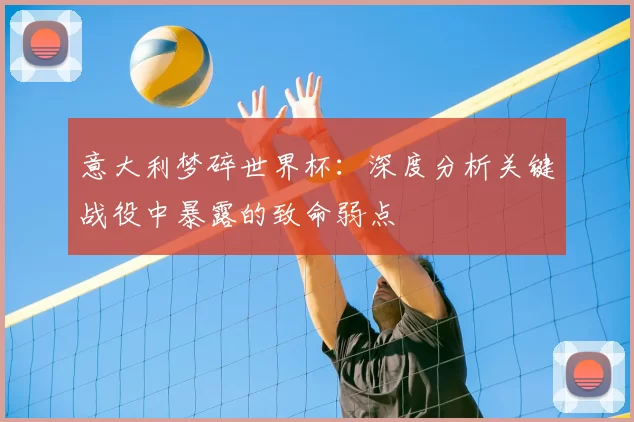 意大利梦碎世界杯:深度分析关键战役中暴露的致命弱点
